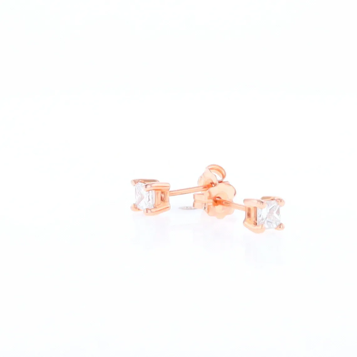 0.41ctw Princess Cut diamond Stud Earrings