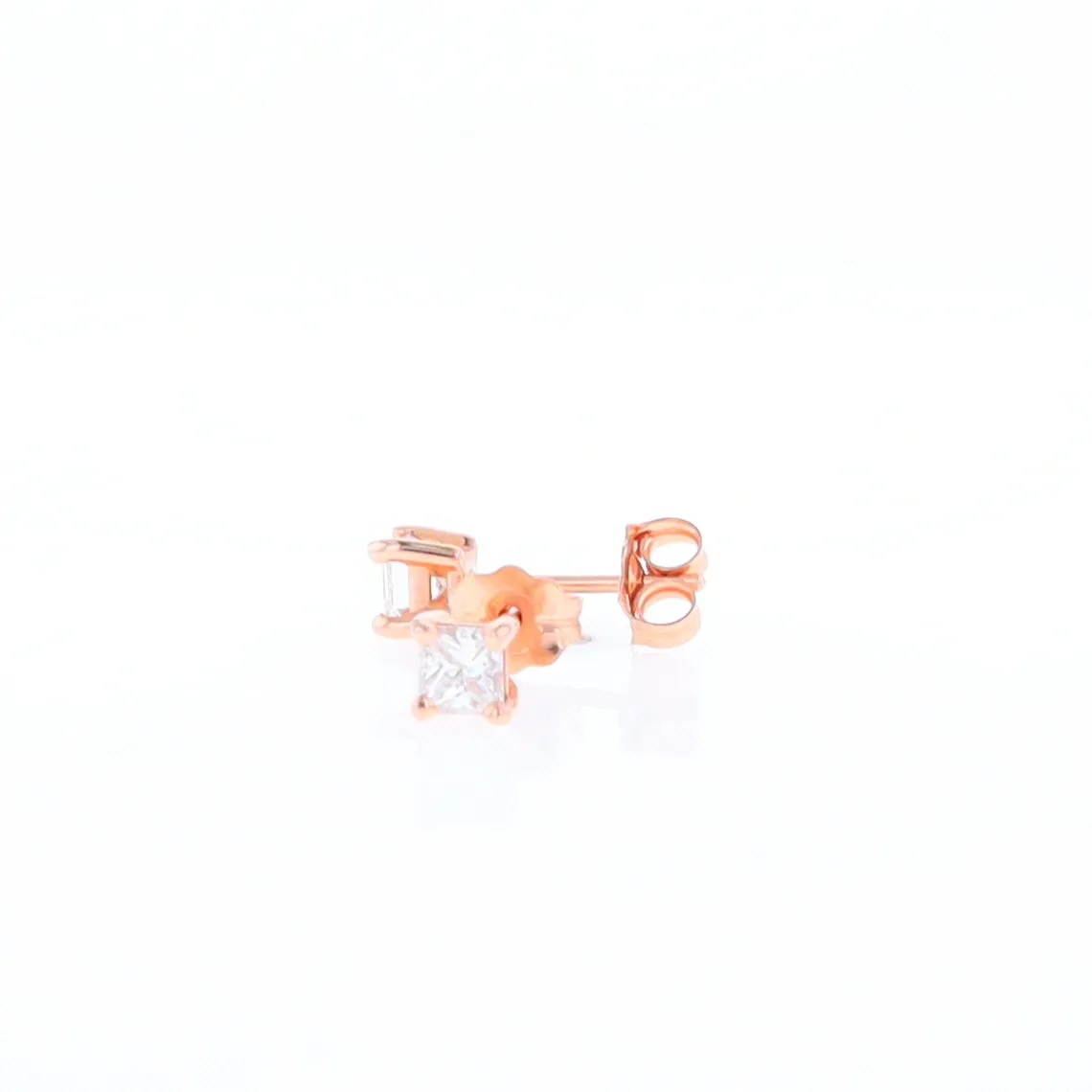 0.41ctw Princess Cut diamond Stud Earrings