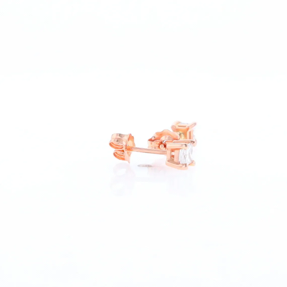 0.41ctw Princess Cut diamond Stud Earrings
