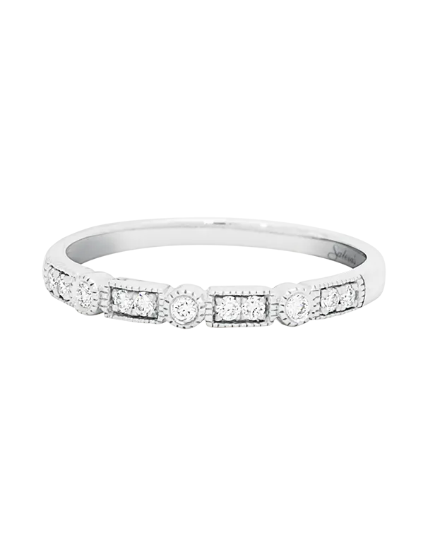 10ct White Gold Diamond Set Band - 783426