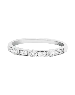10ct White Gold Diamond Set Band - 783426