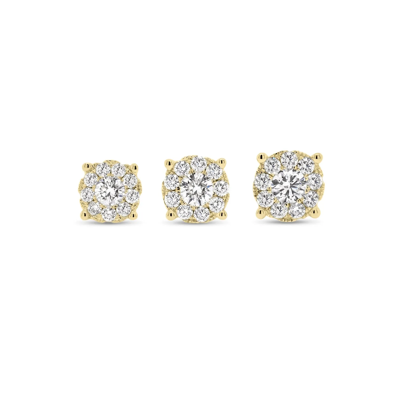 1.22 ct Round Diamond Cluster Earrings