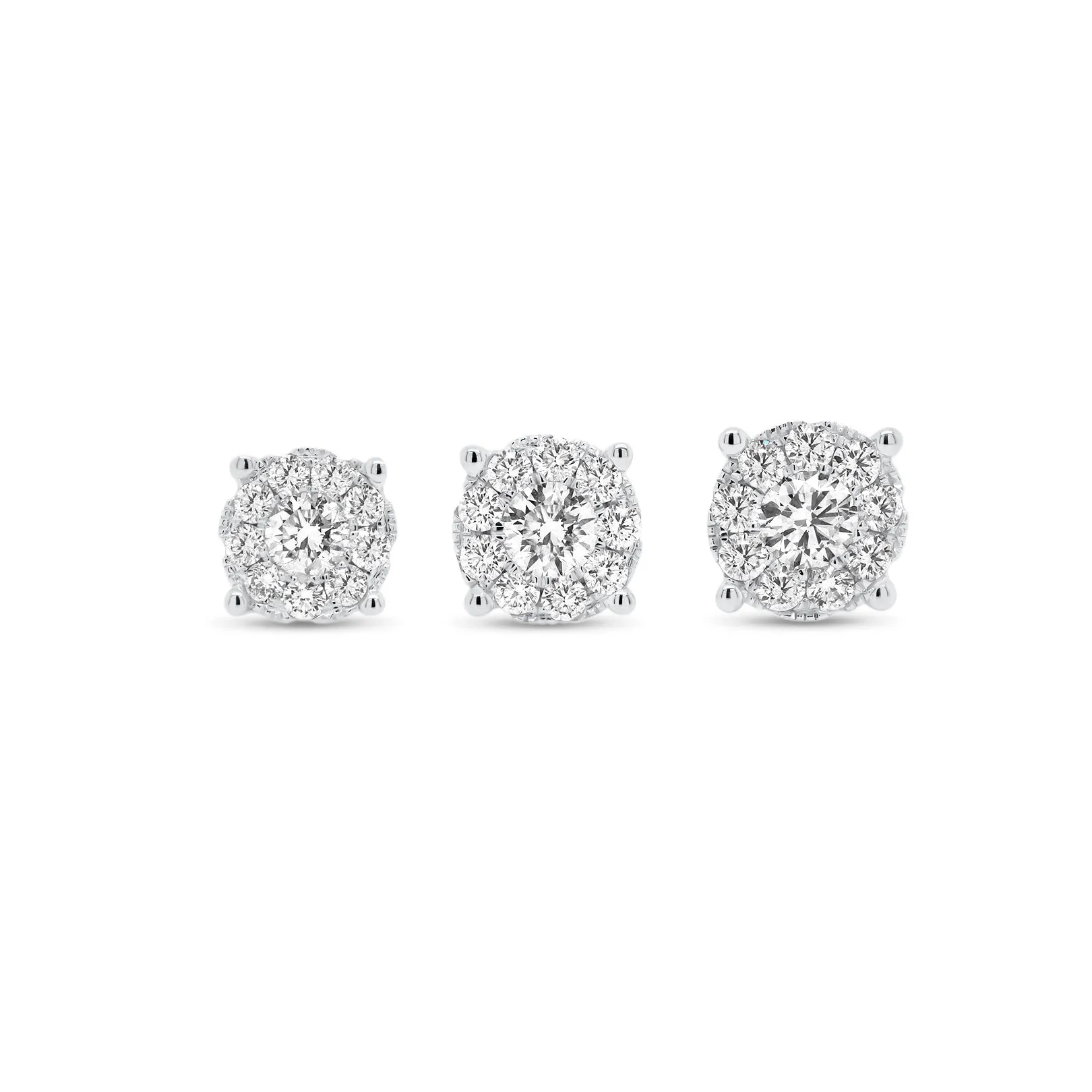 1.22 ct Round Diamond Cluster Earrings