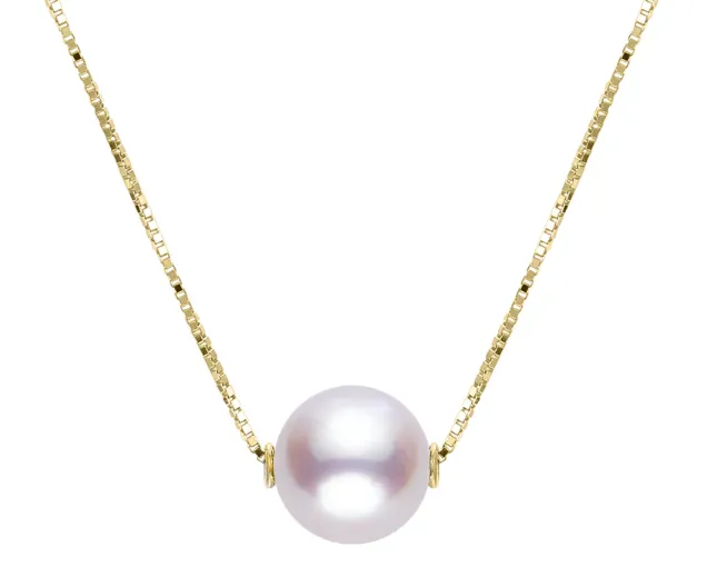 14 Karat Yellow Gold Pearl Necklace