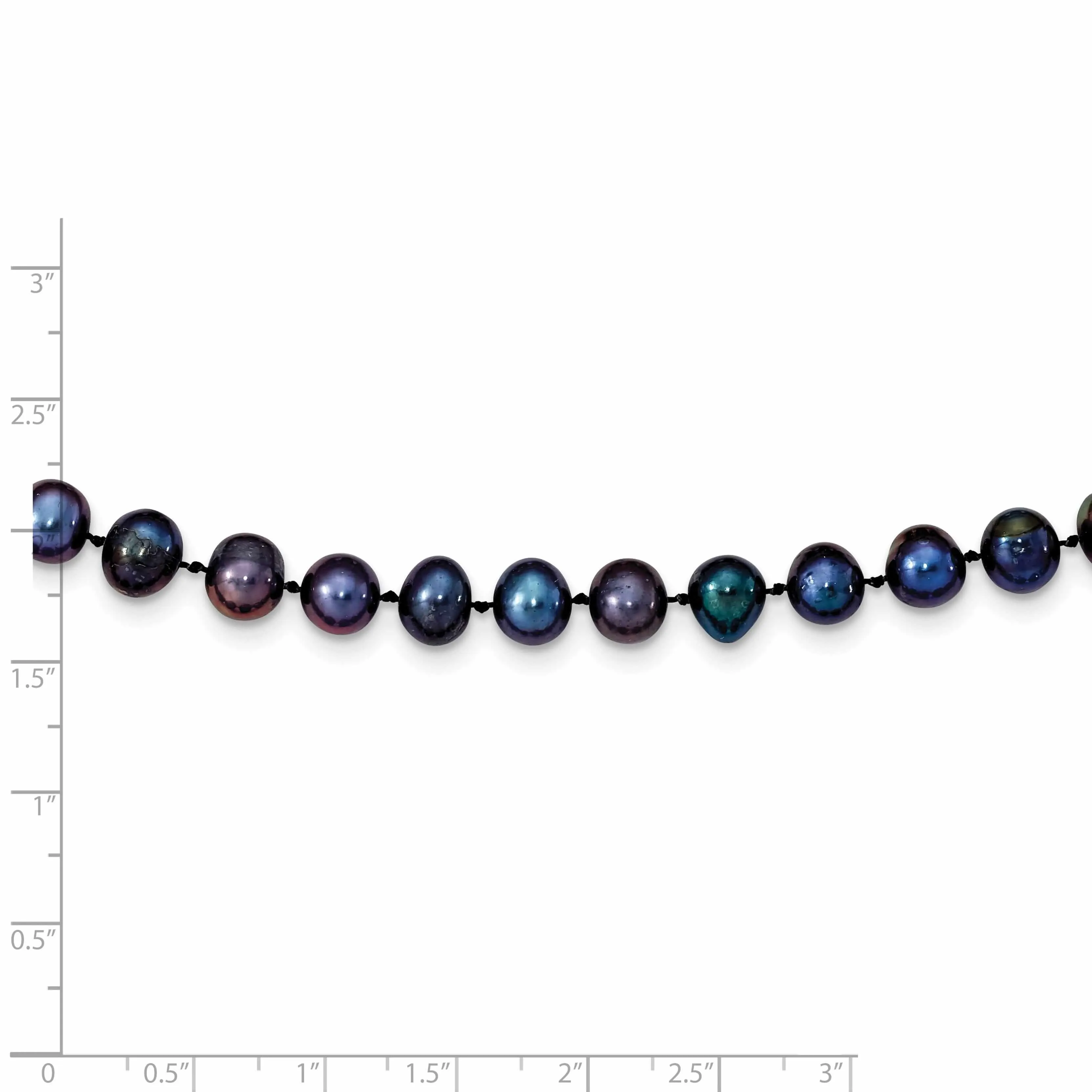 14k Gold Black Freshwater Cultured Pearl Necklace
