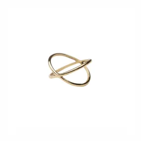 14k Gold X Ring