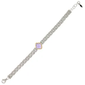 14Kt/Silver Amethyst Bracelet (143-EL08BB-AM)