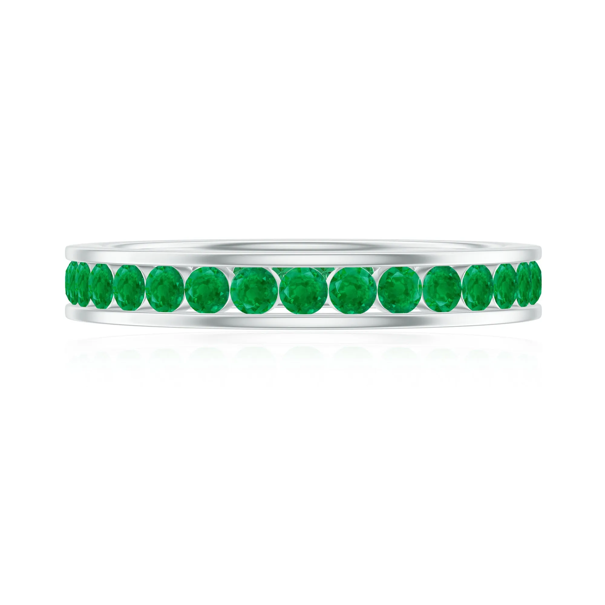 1.50 CT Emerald Channel Set Eternity Band Ring