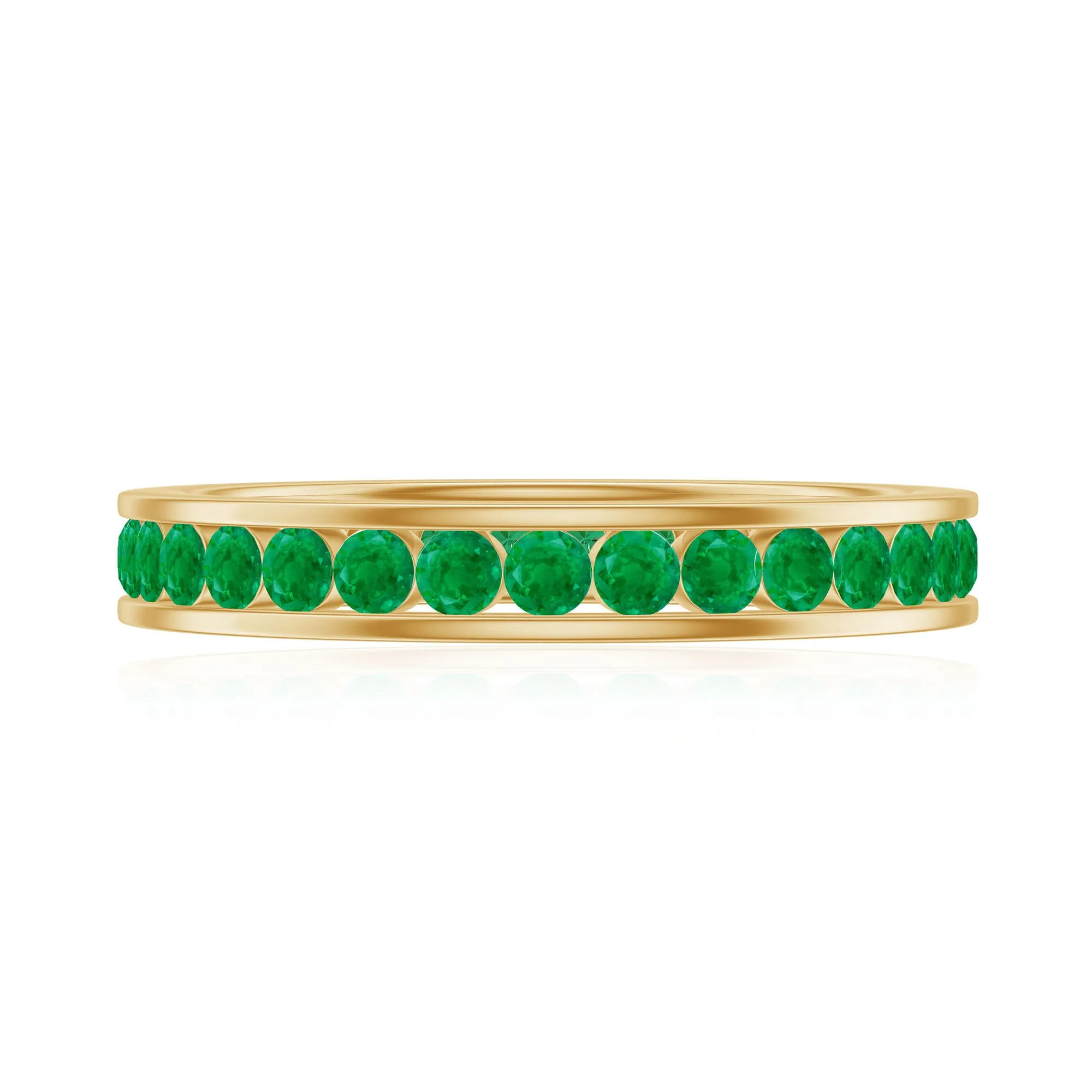 1.50 CT Emerald Channel Set Eternity Band Ring