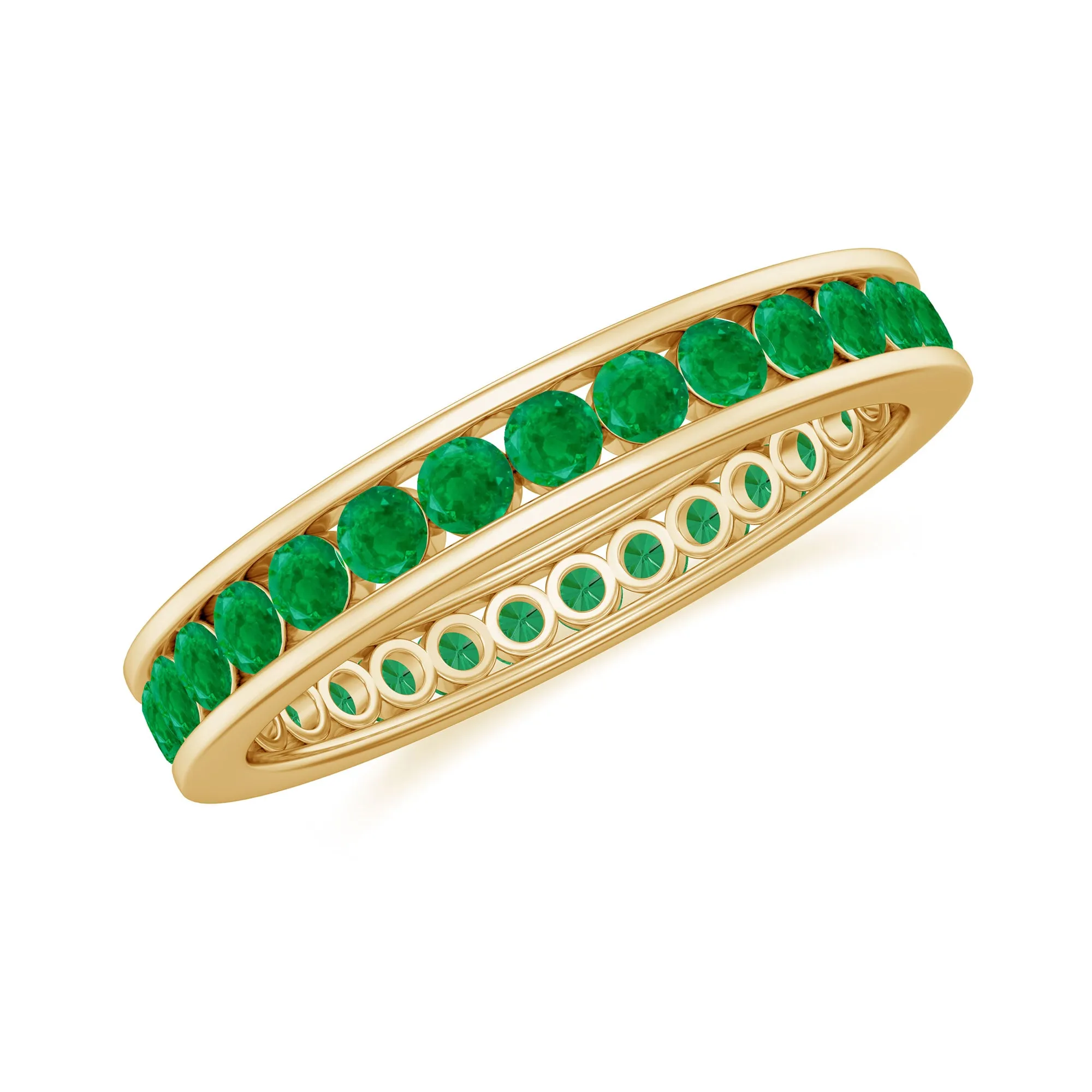 1.50 CT Emerald Channel Set Eternity Band Ring