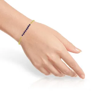 1.55 Carat 14K Solid Yellow Gold Bracelet Natural Amethyst