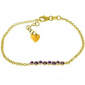 1.55 Carat 14K Solid Yellow Gold Bracelet Natural Amethyst