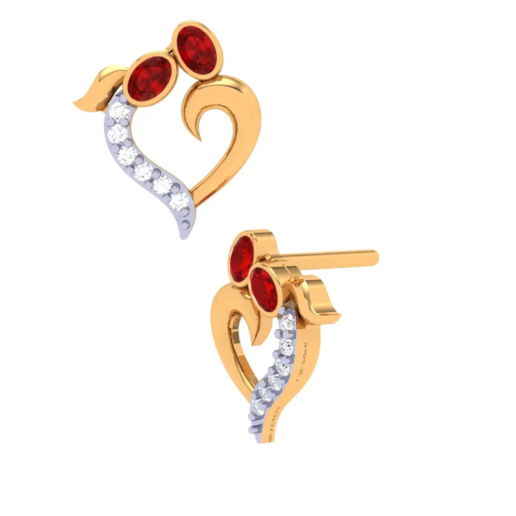 18k Diamond Studded Gold Earring For Your Women