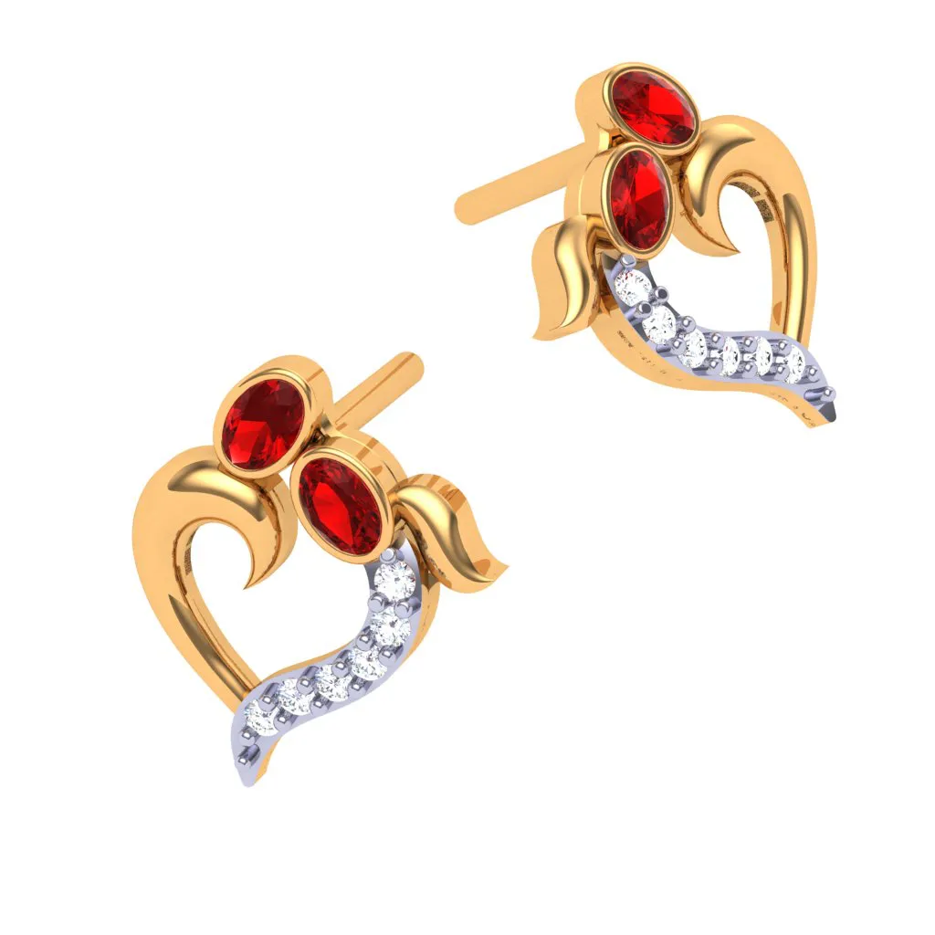 18k Diamond Studded Gold Earring For Your Women
