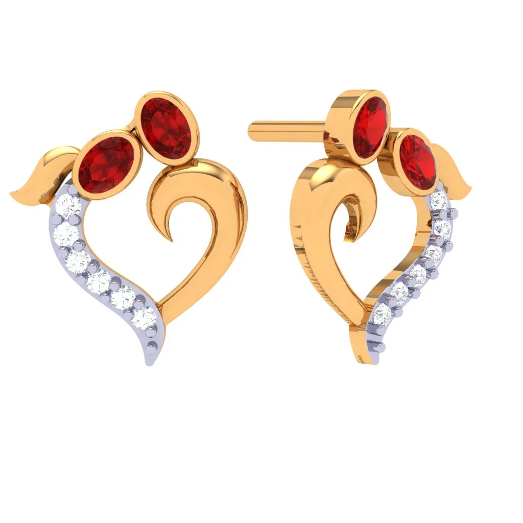 18k Diamond Studded Gold Earring For Your Women