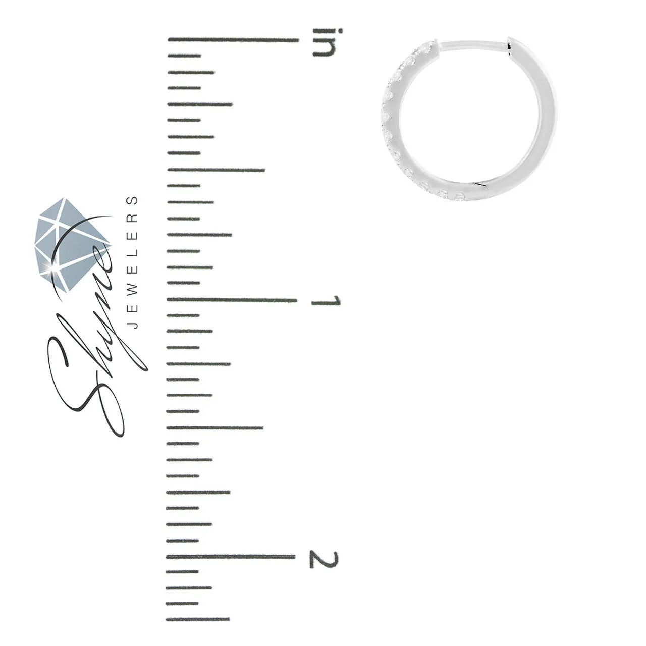 18k White Gold .28ct Diamond Hoop Earrings
