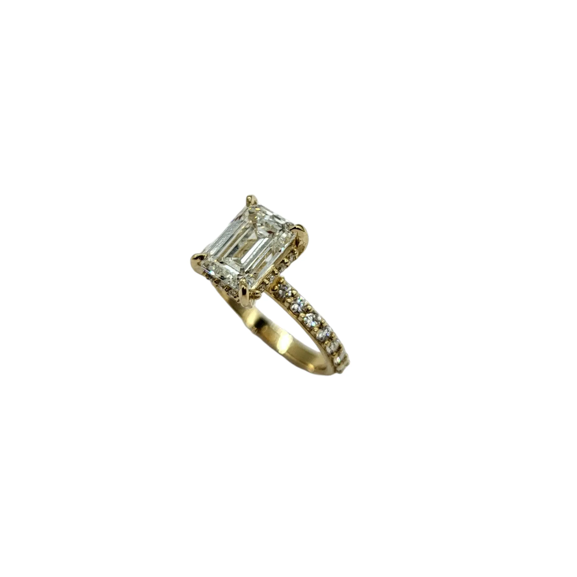 3.12 CTW Lab Grown Emerald Engagement Ring