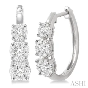 3/4 Ctw Diamond Lovebright Earrings in 14K White Gold