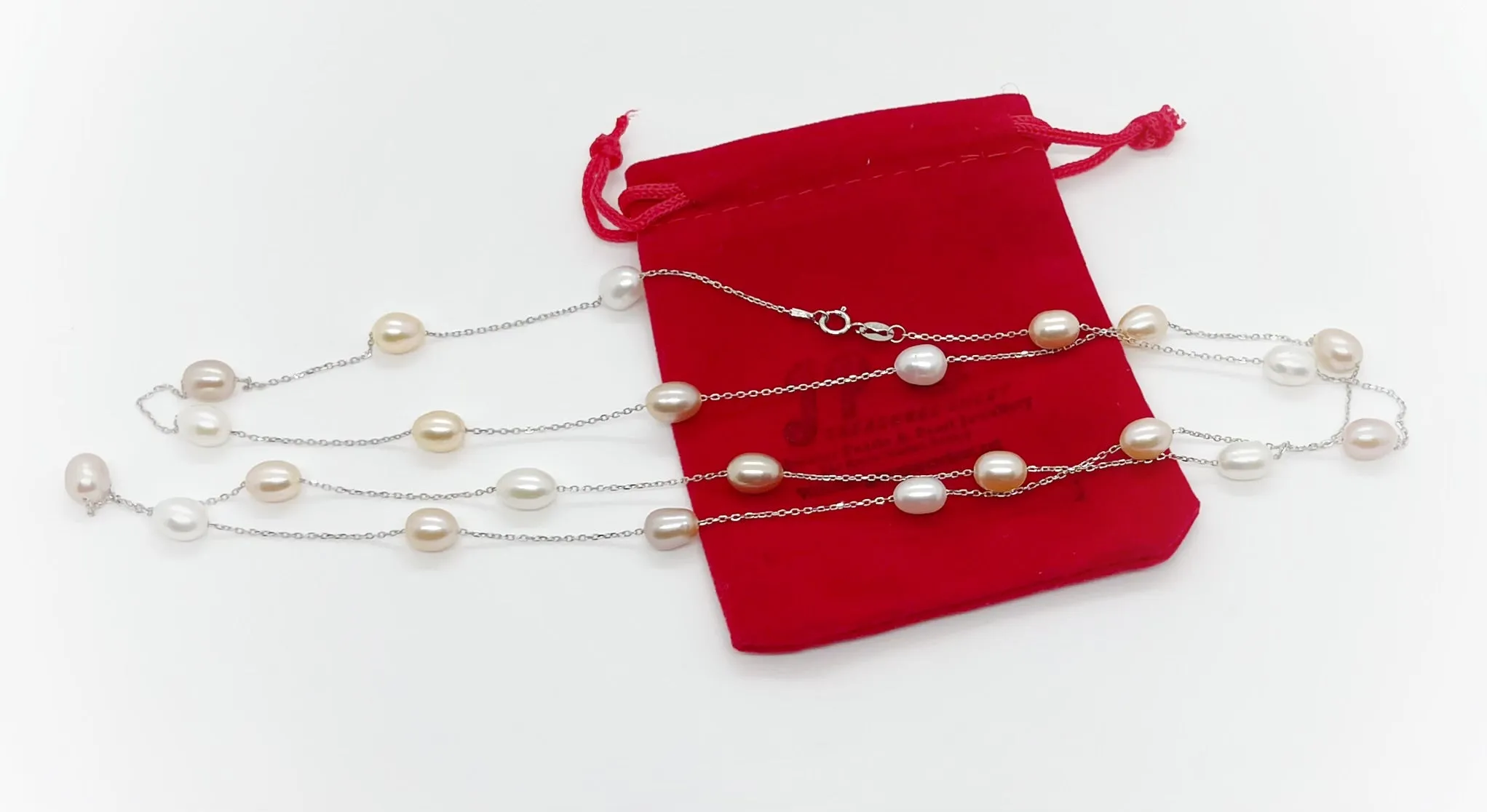 34 inches chain teardrop freshwater pearl necklace