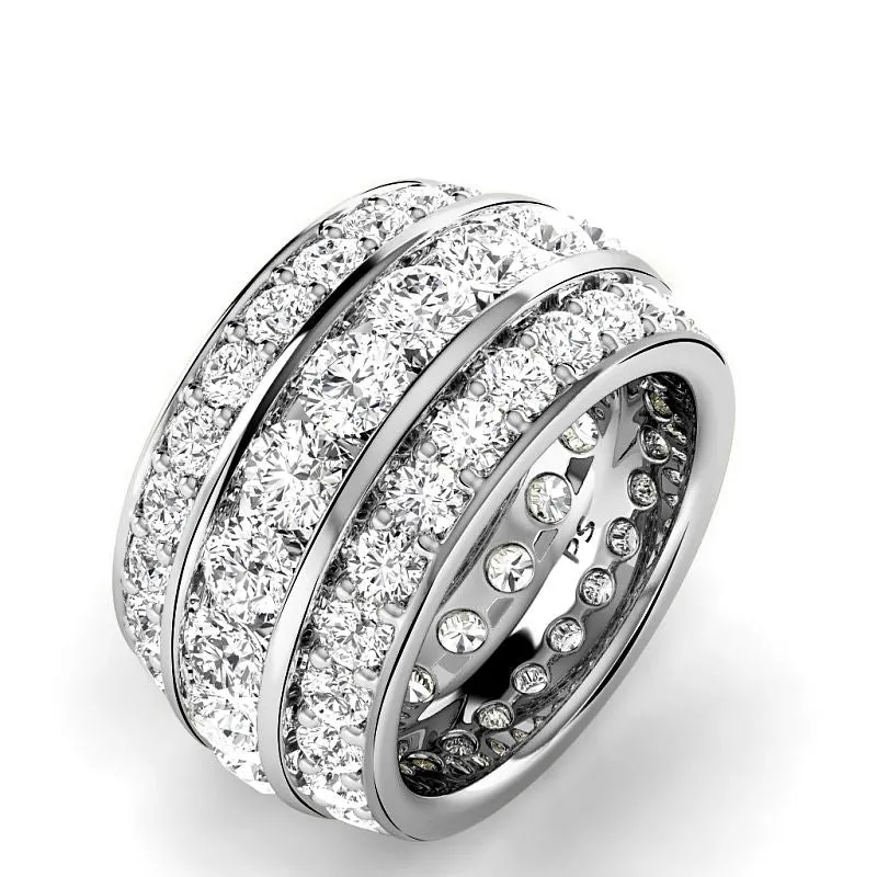 4.00-6.00 CT Round Cut Lab Grown Diamonds - Eternity Ring