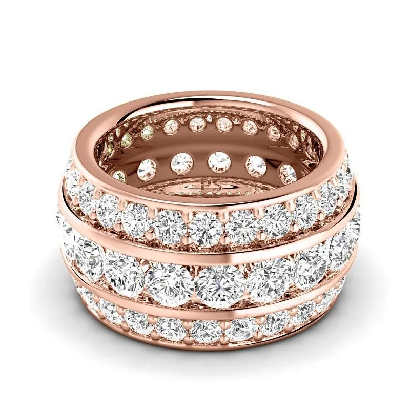 4.00-6.00 CT Round Cut Lab Grown Diamonds - Eternity Ring