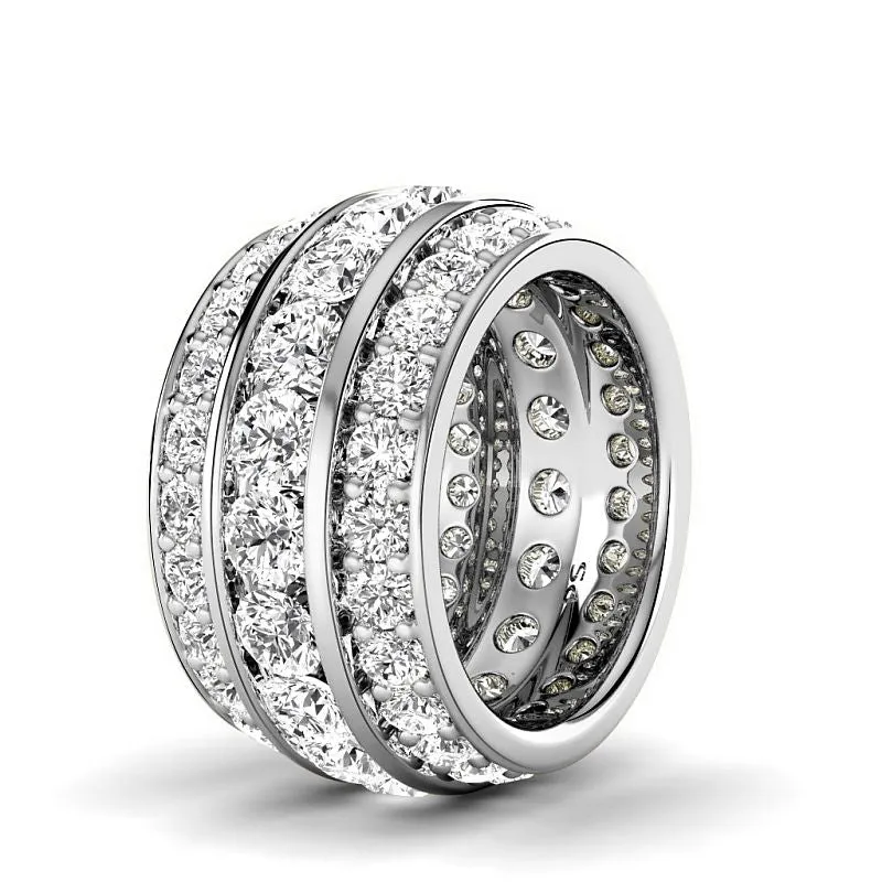 4.00-6.00 CT Round Cut Lab Grown Diamonds - Eternity Ring