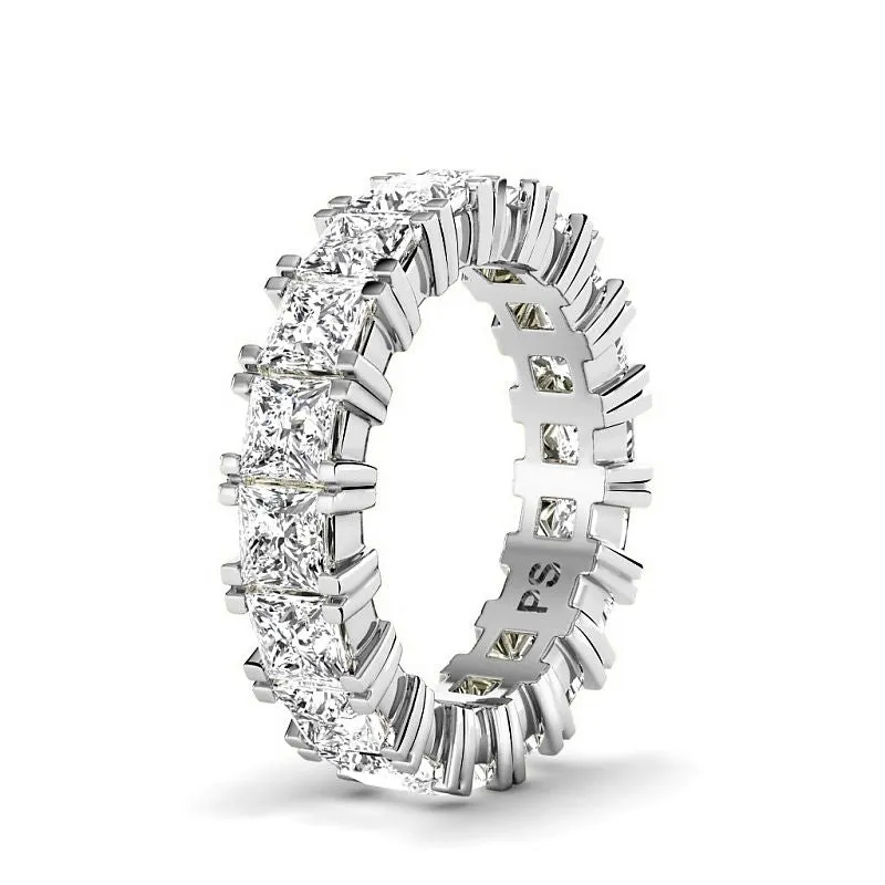 4.60 CT Princess Cut Lab Grown Diamonds - Eternity Ring