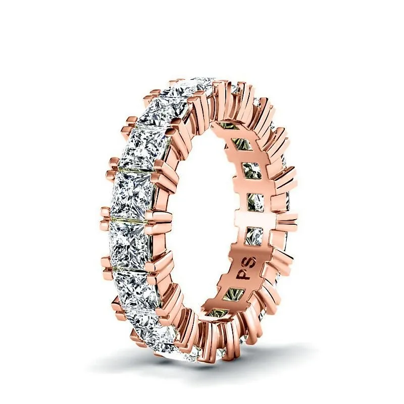 4.60 CT Princess Cut Lab Grown Diamonds - Eternity Ring