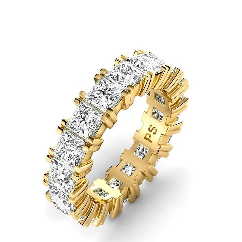 4.60 CT Princess Cut Lab Grown Diamonds - Eternity Ring