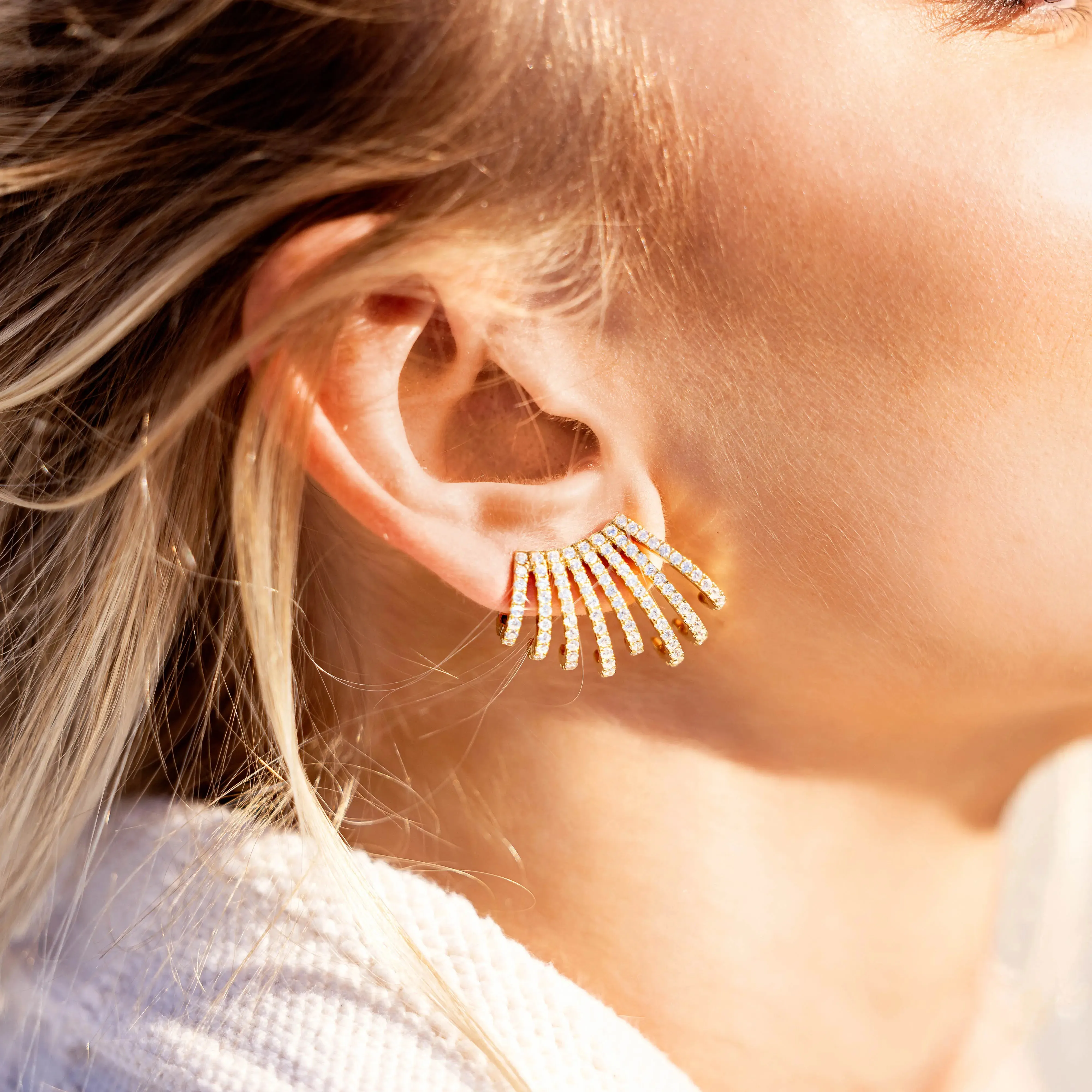 8 Rows Diamond Earrings