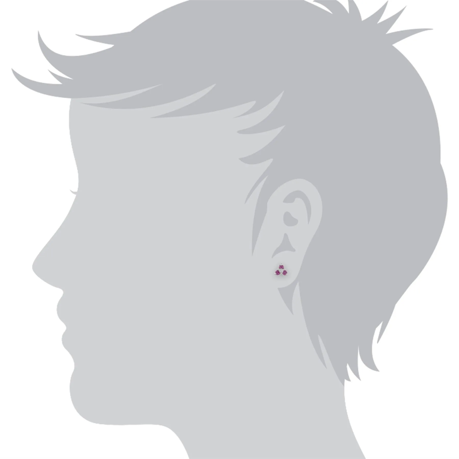 9 karat Weißes Gold Saphir & Diamant Ohrstecker Ohrringe