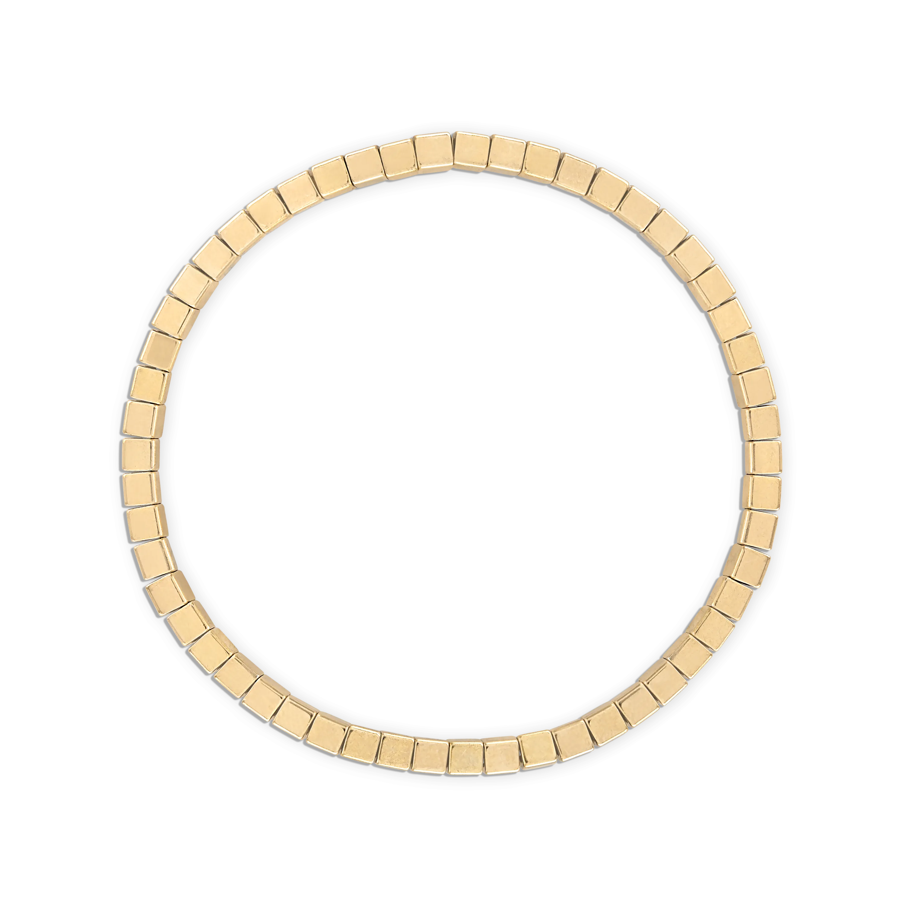 Alexa Leigh - Square Beaded Bracelet in Gold 6.5