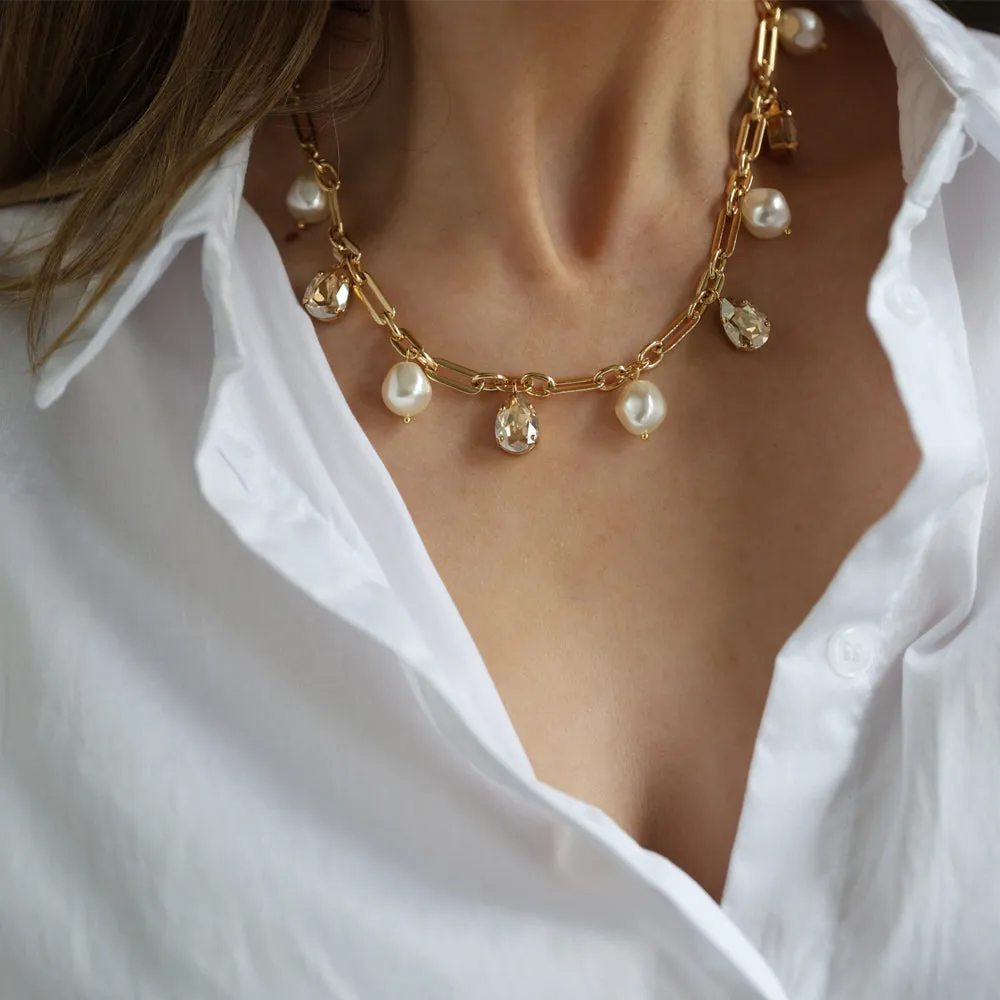Ayra Necklace / Pearl   Golden Shadow