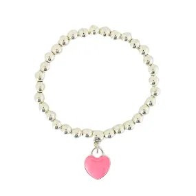 Betty Bead Bracelet | Pink Heart