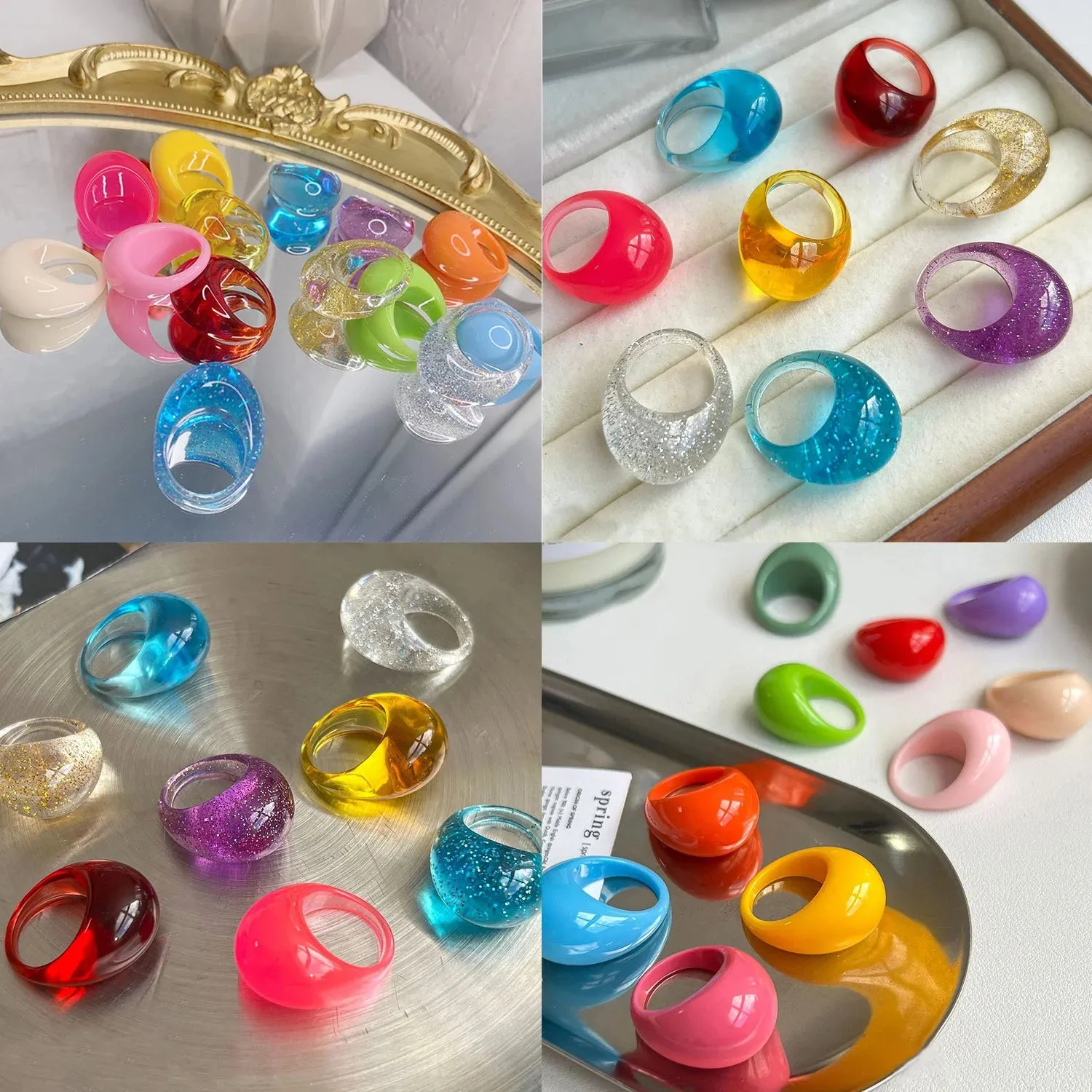 Big Round Acrylic Resin Rings.