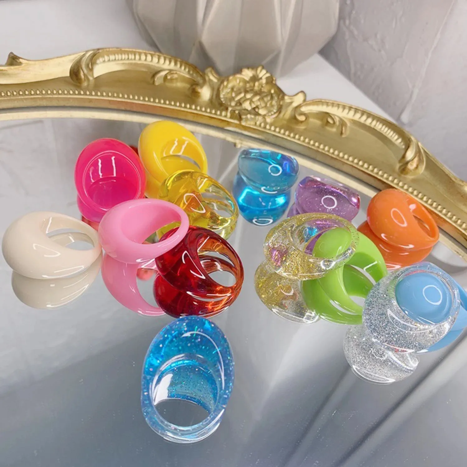 Big Round Acrylic Resin Rings.