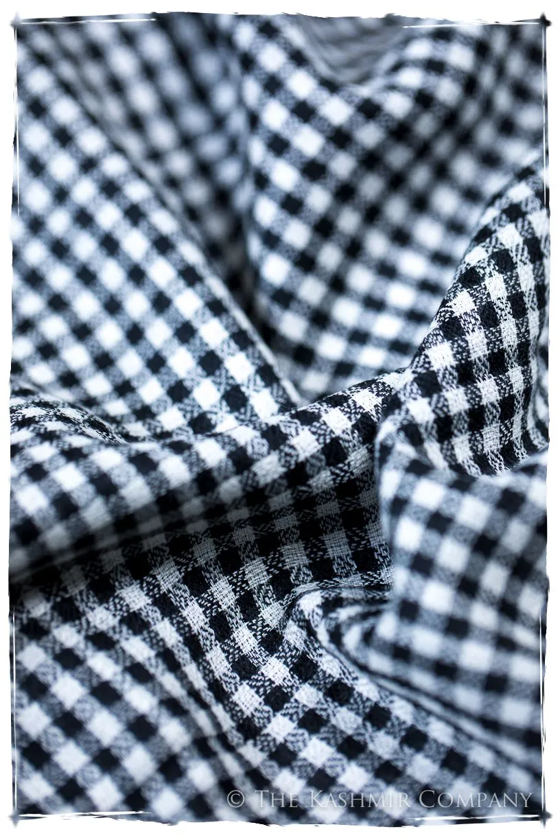 Carreaux Noir et Blanc Kashmir Wool Scarf