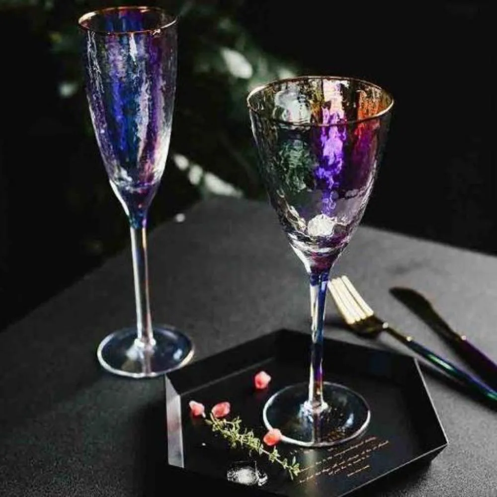Champagne Glasses 4 Pcs Set(Lumière Arrosée-C)