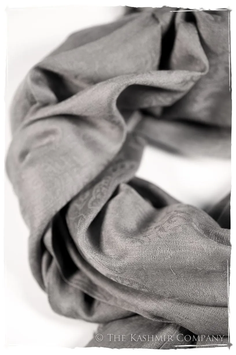 Chinchilla Paisley Kashmir Wool Scarf