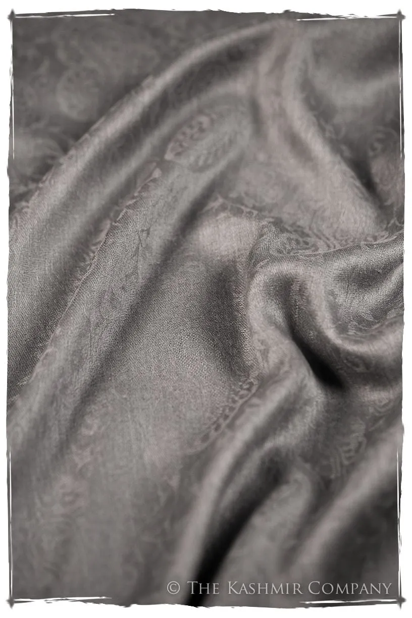 Chinchilla Paisley Kashmir Wool Scarf