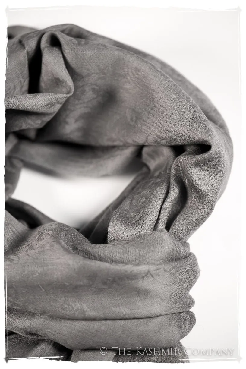 Chinchilla Paisley Kashmir Wool Scarf