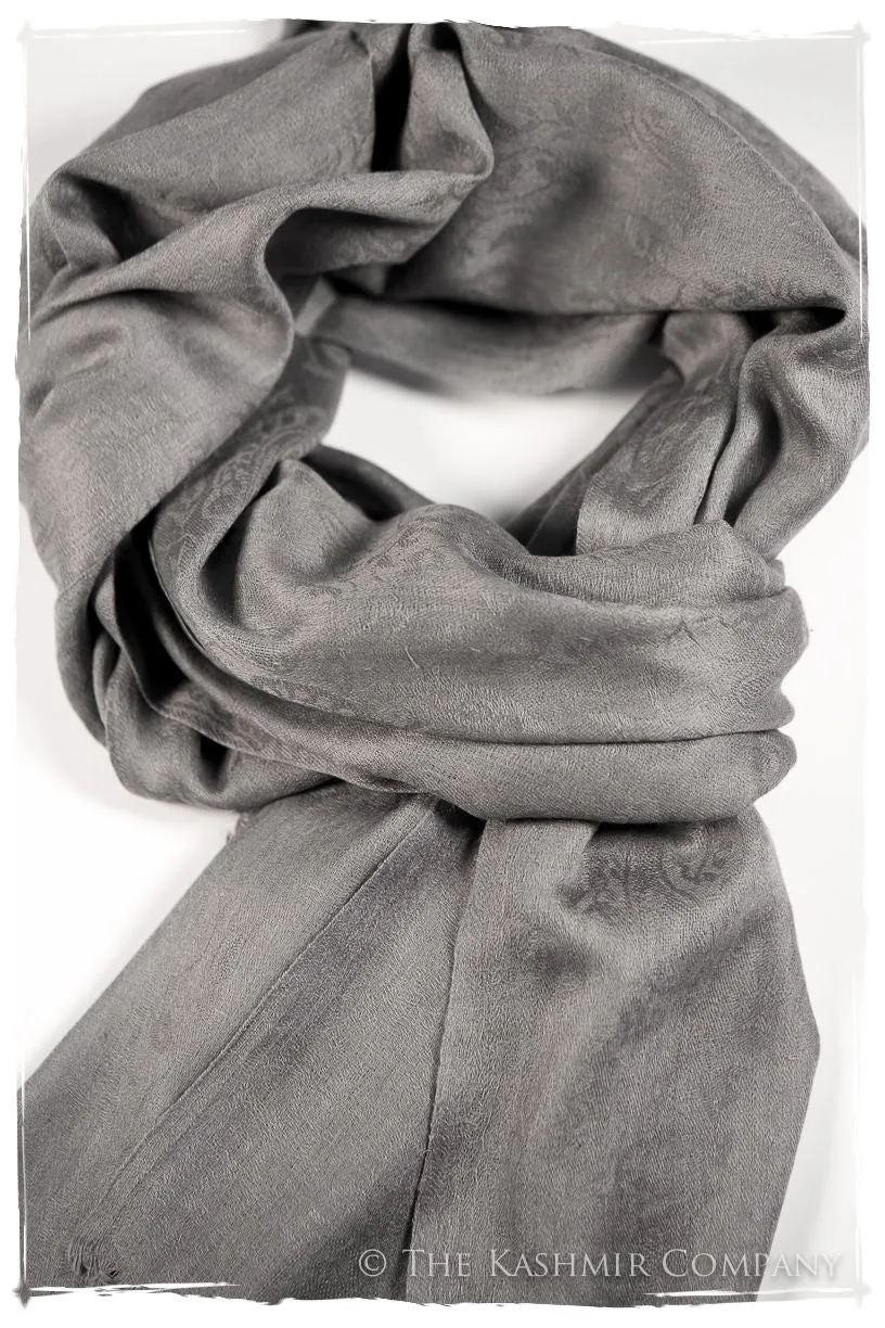 Chinchilla Paisley Kashmir Wool Scarf