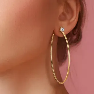 Chloe Moissanite Diamond Hoop Earrings