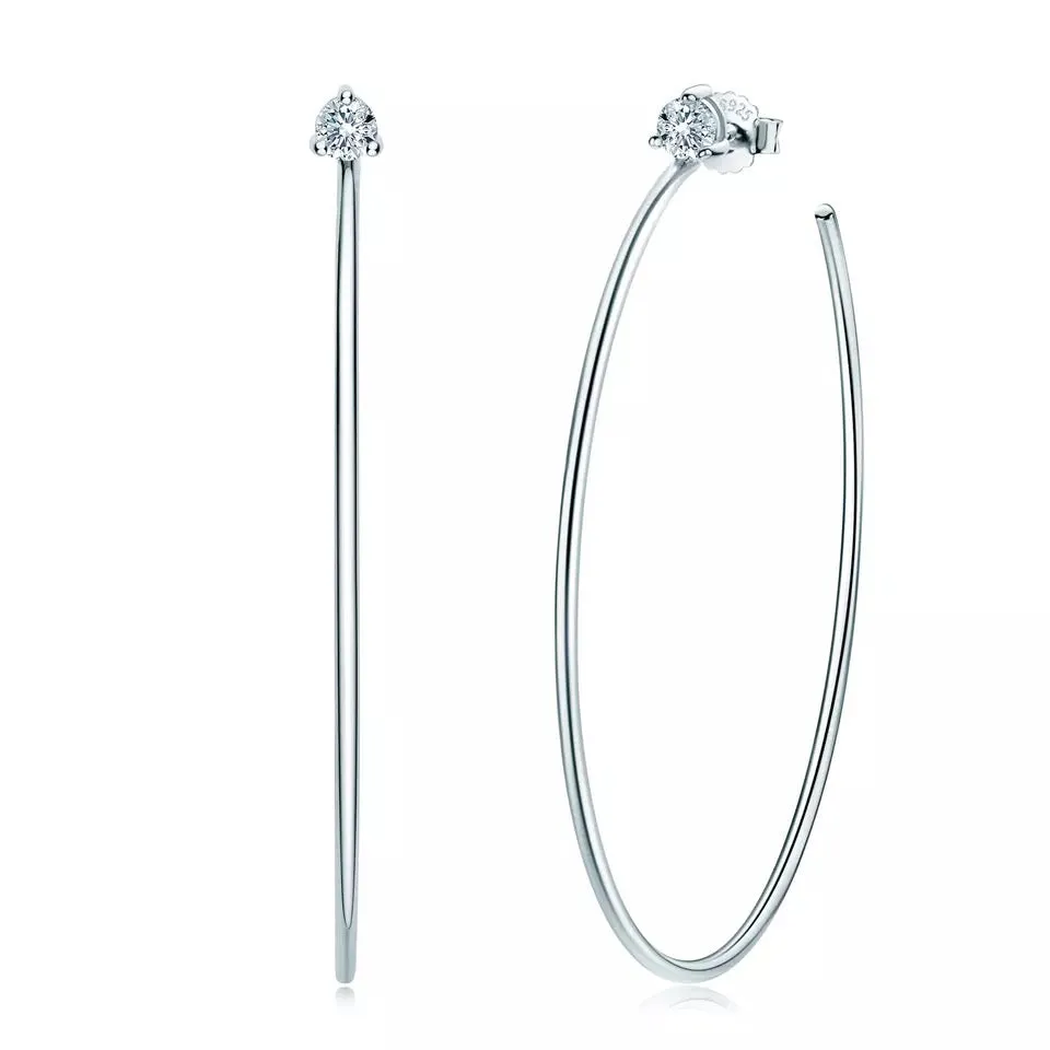 Chloe Moissanite Diamond Hoop Earrings