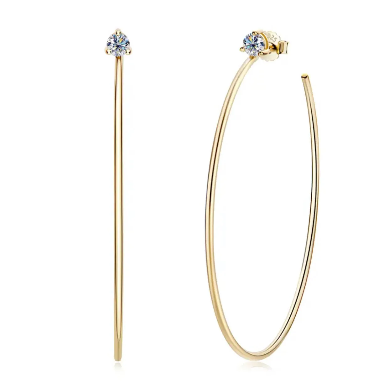 Chloe Moissanite Diamond Hoop Earrings