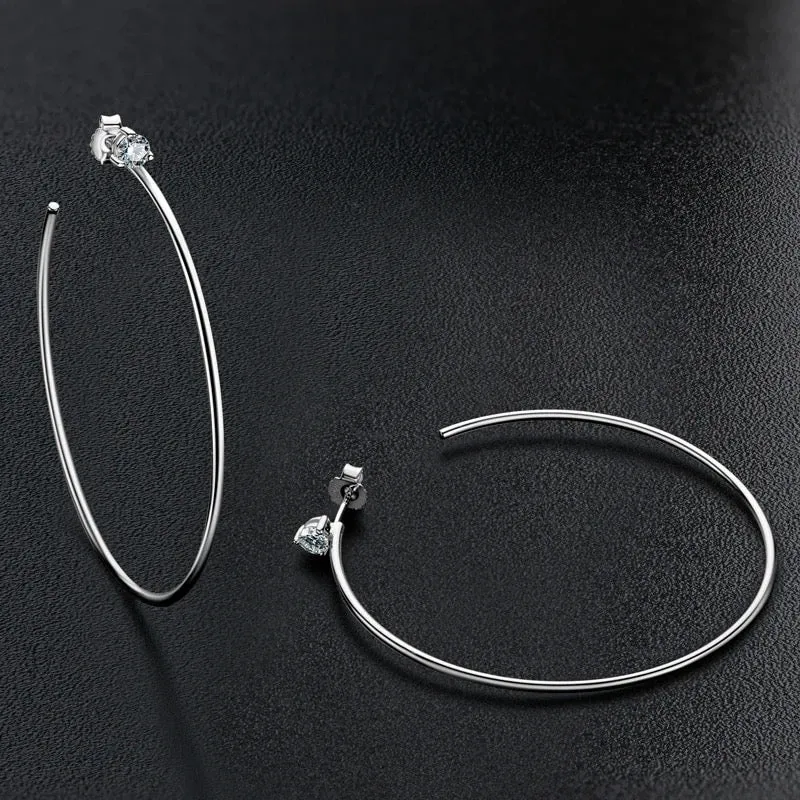 Chloe Moissanite Diamond Hoop Earrings