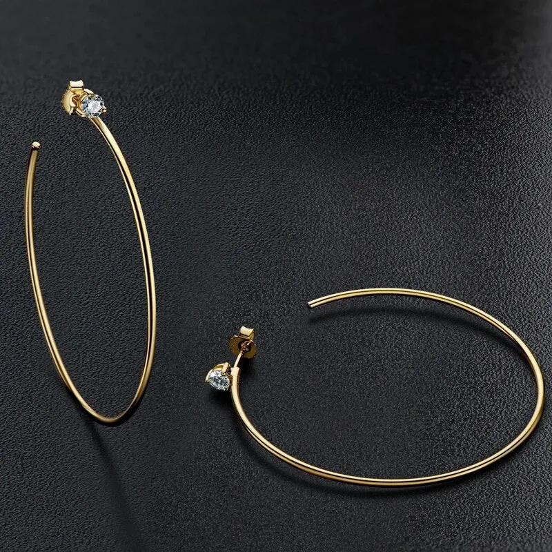 Chloe Moissanite Diamond Hoop Earrings