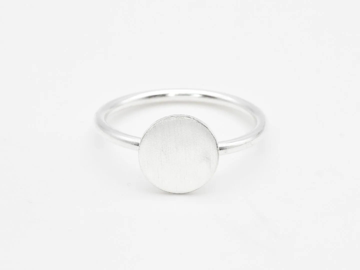 Circle Disc Ring - Geometric Circle Ring - Silver Disc Ring