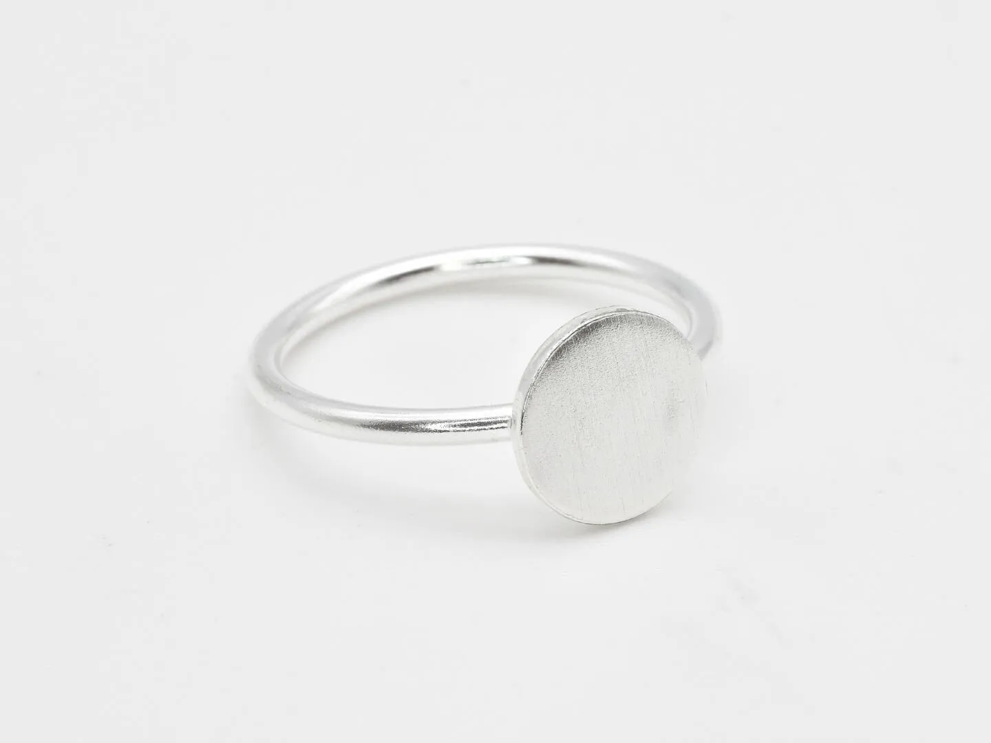 Circle Disc Ring - Geometric Circle Ring - Silver Disc Ring