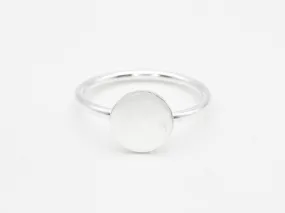 Circle Disc Ring - Geometric Circle Ring - Silver Disc Ring